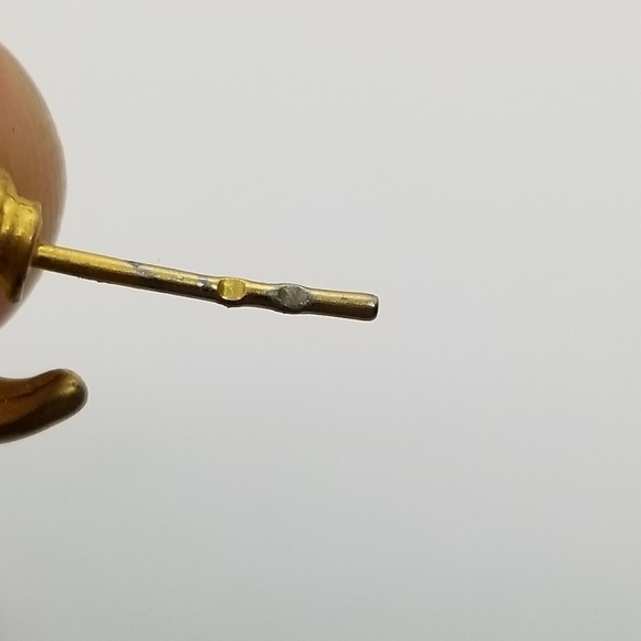 gold tone curl earrings - Picture 6 of 8